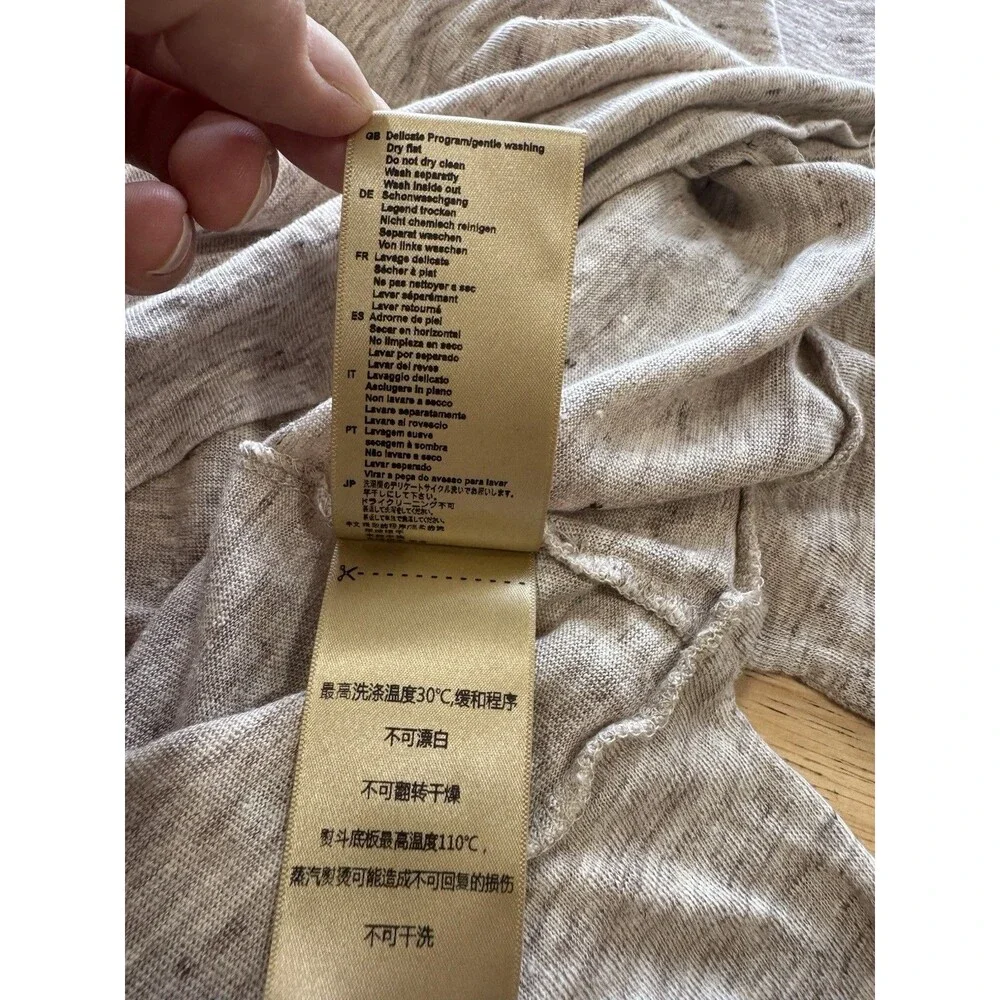 Scotch & Soda Men's Heathered Oatmeal Crewneck Linen Long Sleeve Medium EUC